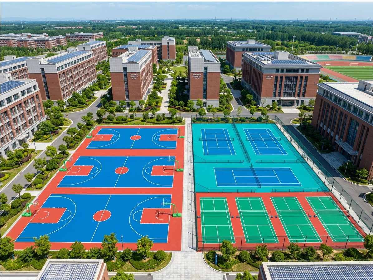 兰州市硅PU球场混合型塑胶跑道 - 方案